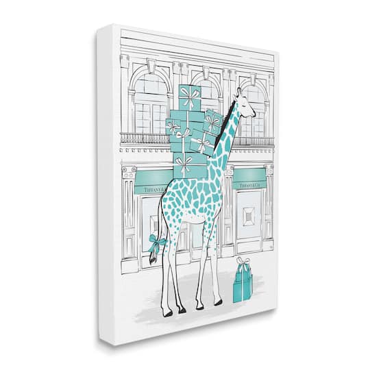 Stupell Industries Giraffe with Stacked Gift Boxes Wall Accent